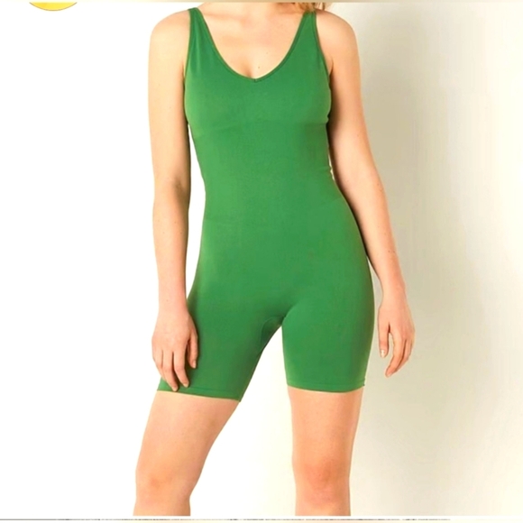 PINK Victoria's Secret Pants - PINK Sleeveless Green Active Bodysuit.